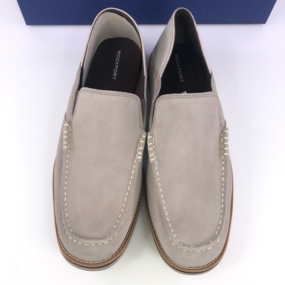 ROCKPORT Men\'s Tucker Venetian Slip On Loafers Shoes Stone  $115 New